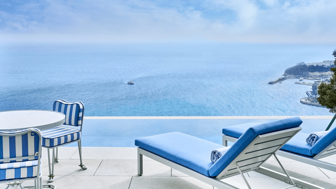 Elegant hotel in Monaco with breathtaking panoramic views of the azure Mediterranean Sea.