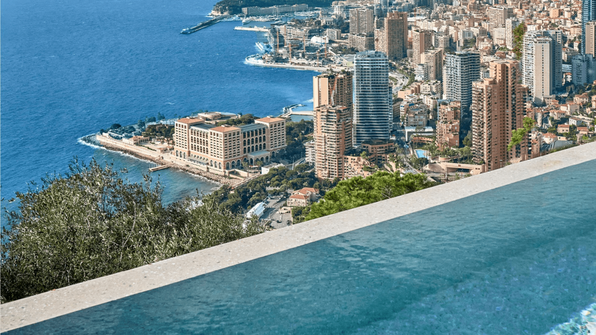 "Elegant hotel in Monaco with breathtaking panoramic views of the azure Mediterranean."